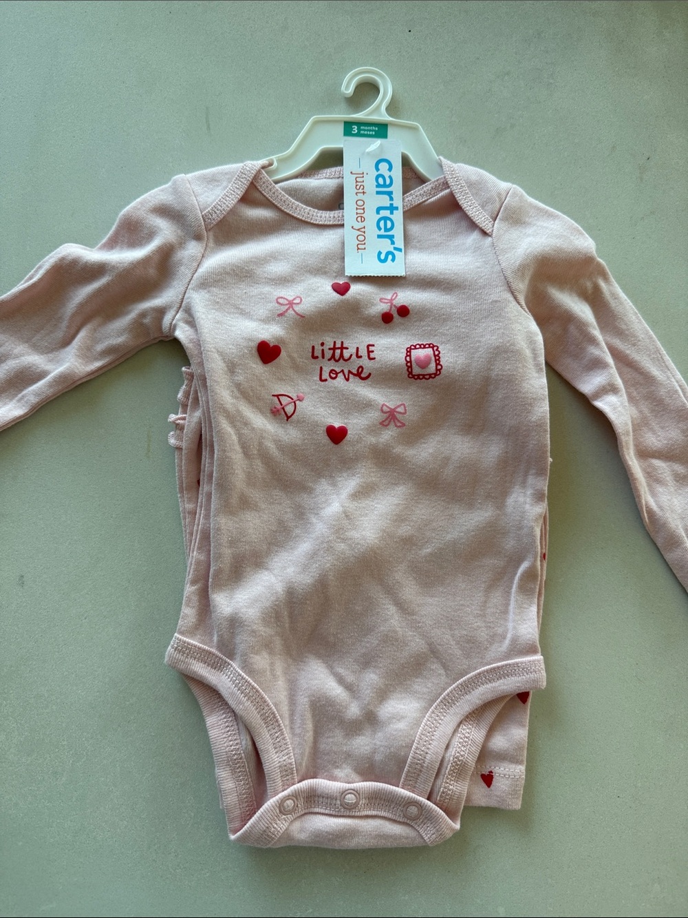 Carter's Pink "Little Love" Long-Sleeve One-Piece Bodysuit Set
